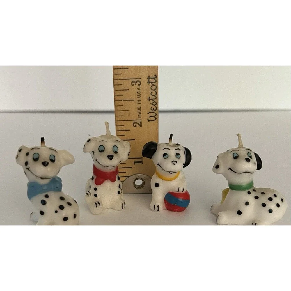 Dalmation Puppy Candles Cake Decor Dalmation Dog Set of 4